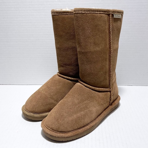 BearPaw Emma Tall Suede Sheepskin Winter Boots - Picture 2 of 16